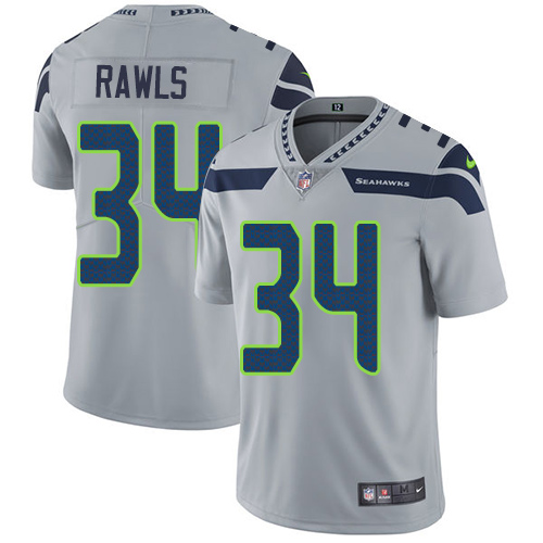Nike Seahawks #34 Thomas Rawls Grey Alternate Men's Stitched NFL Vapor Untouchable Limited Jersey
